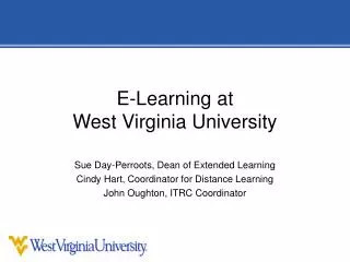 E-Learning at West Virginia University