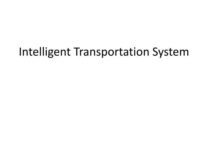 intelligent transportation system
