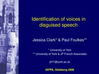 Identification of voices in disguised speech