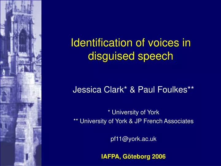 identification of voices in disguised speech
