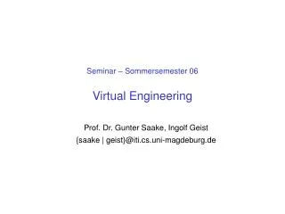 seminar sommersemester 06 virtual engineering