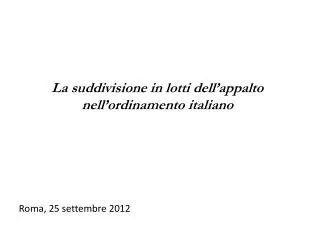 roma 25 settembre 2012