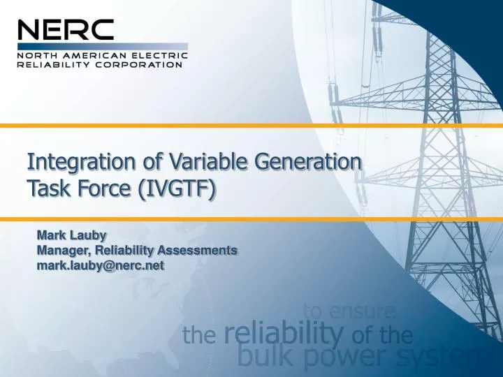 integration of variable generation task force ivgtf