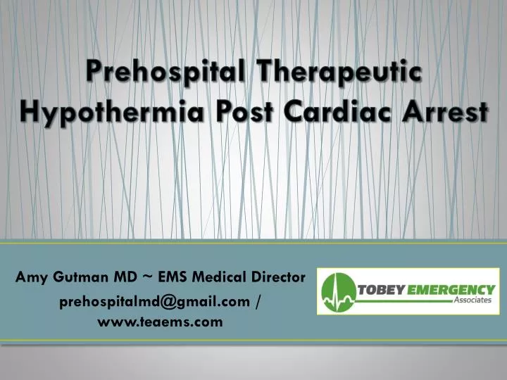 prehospital therapeutic hypothermia post cardiac arrest