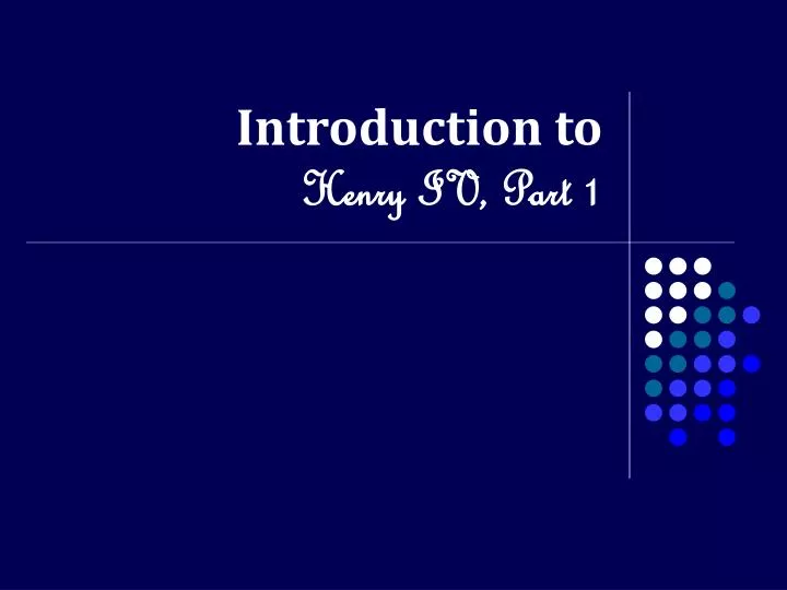 introduction to henry iv part 1