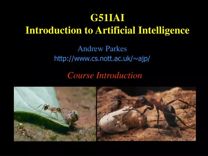 g51iai introduction to artificial intelligence
