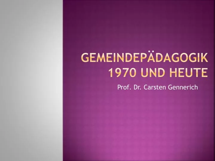 gemeindep dagogik 1970 und heute