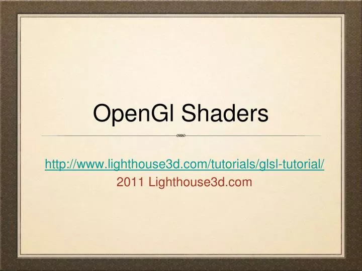 opengl shaders
