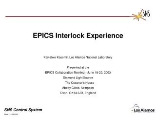 EPICS Interlock Experience
