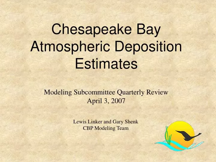 chesapeake bay atmospheric deposition estimates