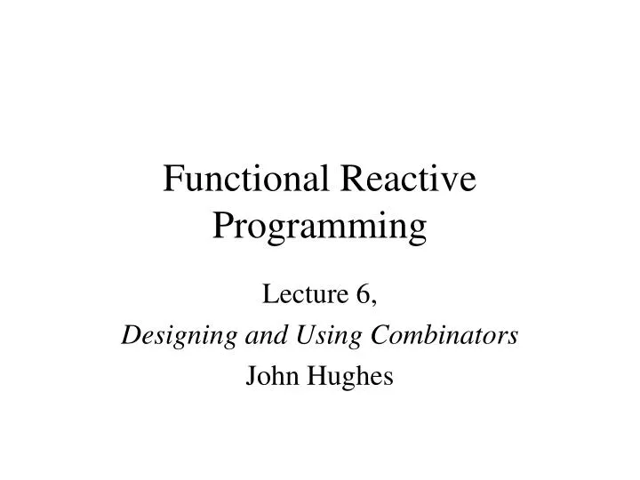 functional reactive programming