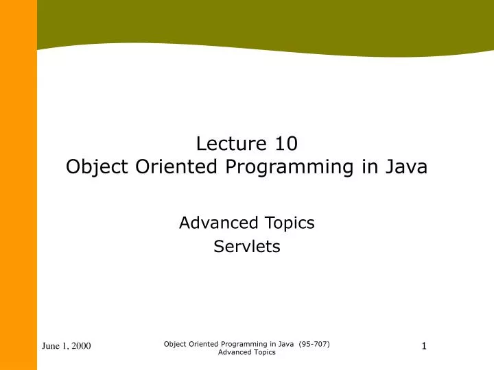 lecture 10 object oriented programming in java