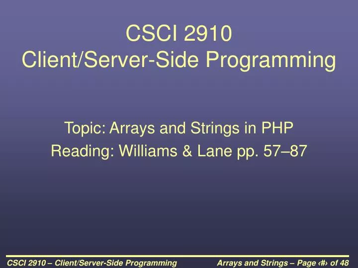 csci 2910 client server side programming