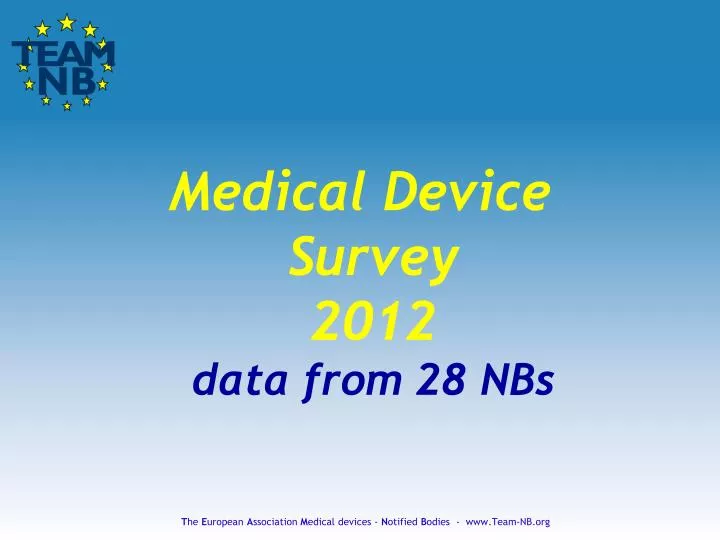 medical device survey 2012 data from 28 nbs