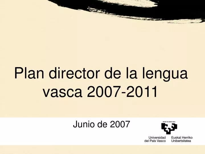 plan director de la lengua vasca 2007 2011