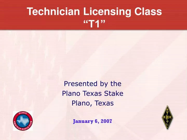technician licensing class t1