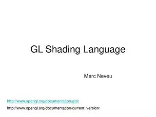 GL Shading Language