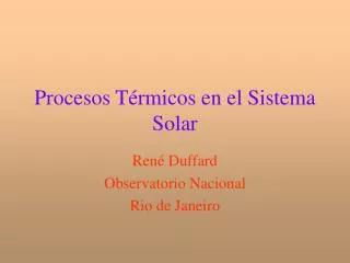 procesos t rmicos en el sistema solar