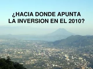 hacia donde apunta la inversion en el 2010