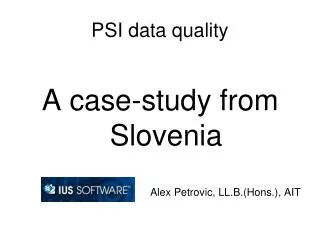 PSI data quality