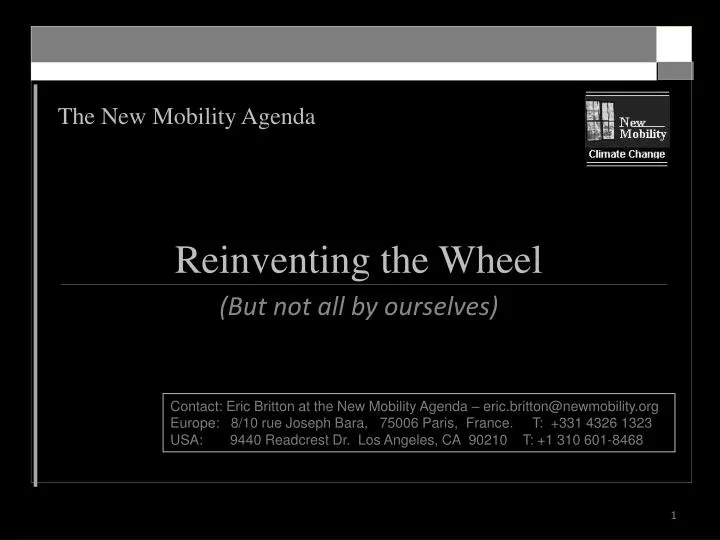 the new mobility agenda