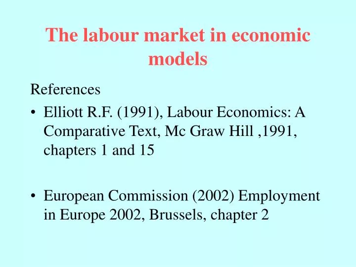 the labour market in economic models