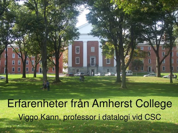 erfarenheter fr n amherst college