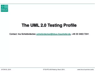 The UML 2. 0 Testing Profile