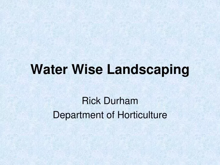 water wise landscaping