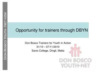 Opportunity for trainers through DBYN