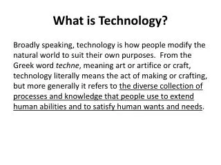 What is Technology?