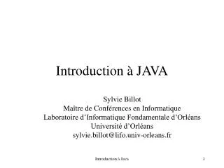 introduction java