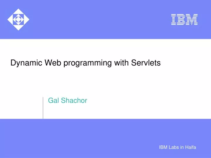 dynamic web programming with servlets