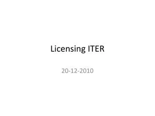 Licensing ITER