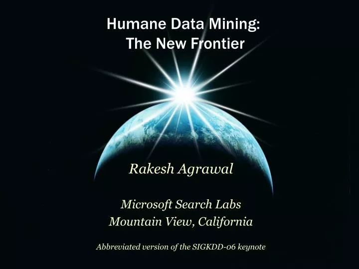 humane data mining the new frontier