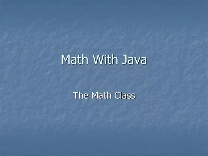 math with java