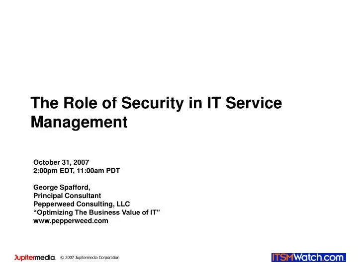 the role of security in it service management