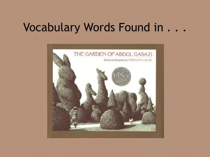 vocabulary words found in