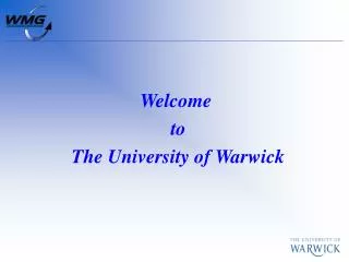 Welcome to The University of Warwick