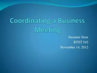 Coordinating a Business Meeting