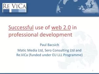 Successful use of web 2.0 in professional development