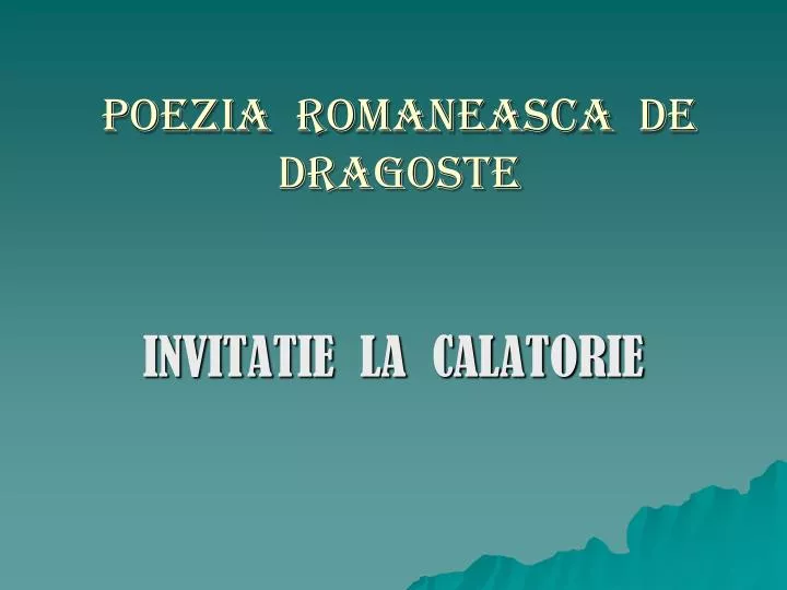 poezia romaneasca de dragoste