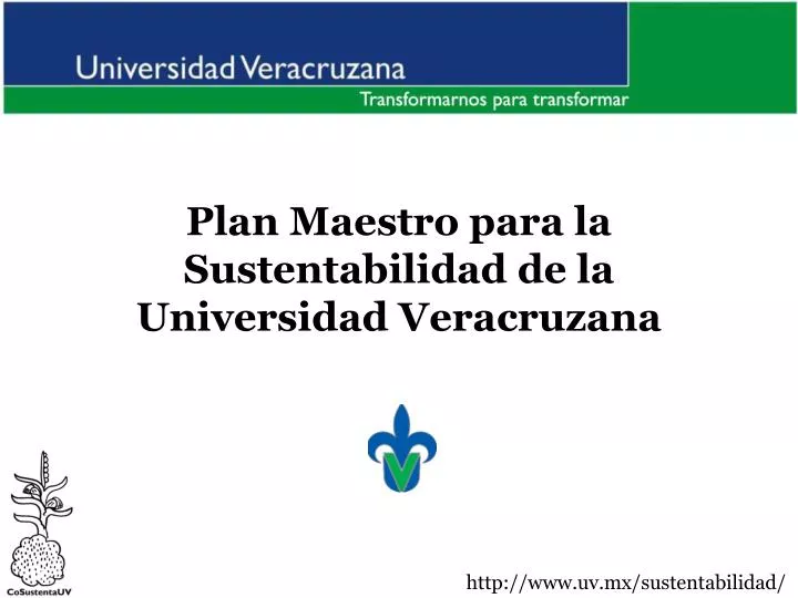 plan maestro para la sustentabilidad de la universidad veracruzana