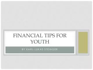 Financial Tips For Youth