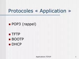 protocoles application
