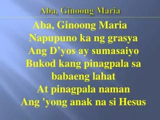 Aba , Ginoong Maria