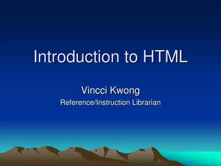 introduction to html