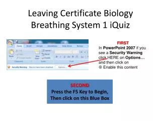 Leaving Certificate Biology Breathing System 1 iQuiz