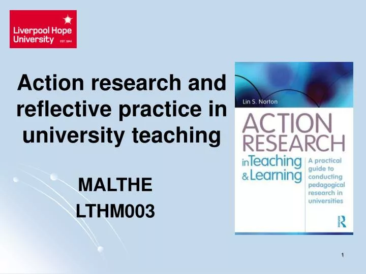 action research and reflective practice in university teaching