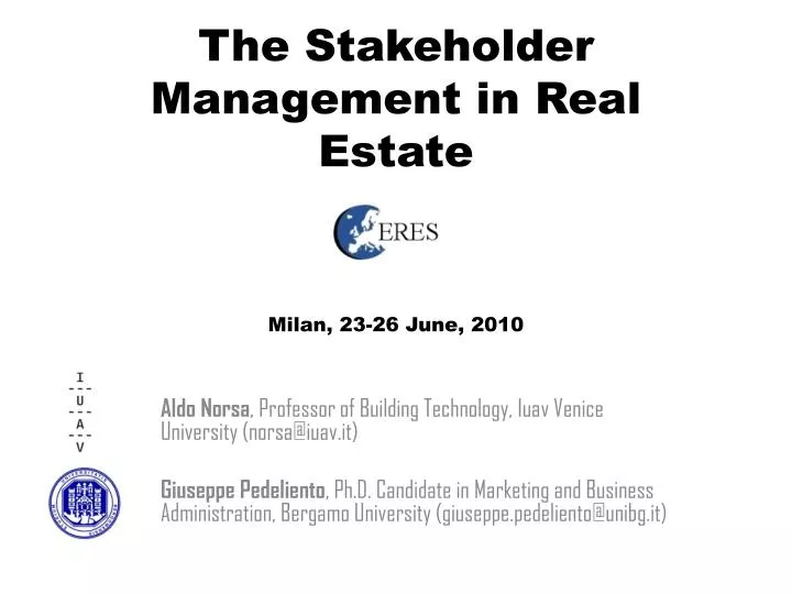 the stakeholder management in real estate